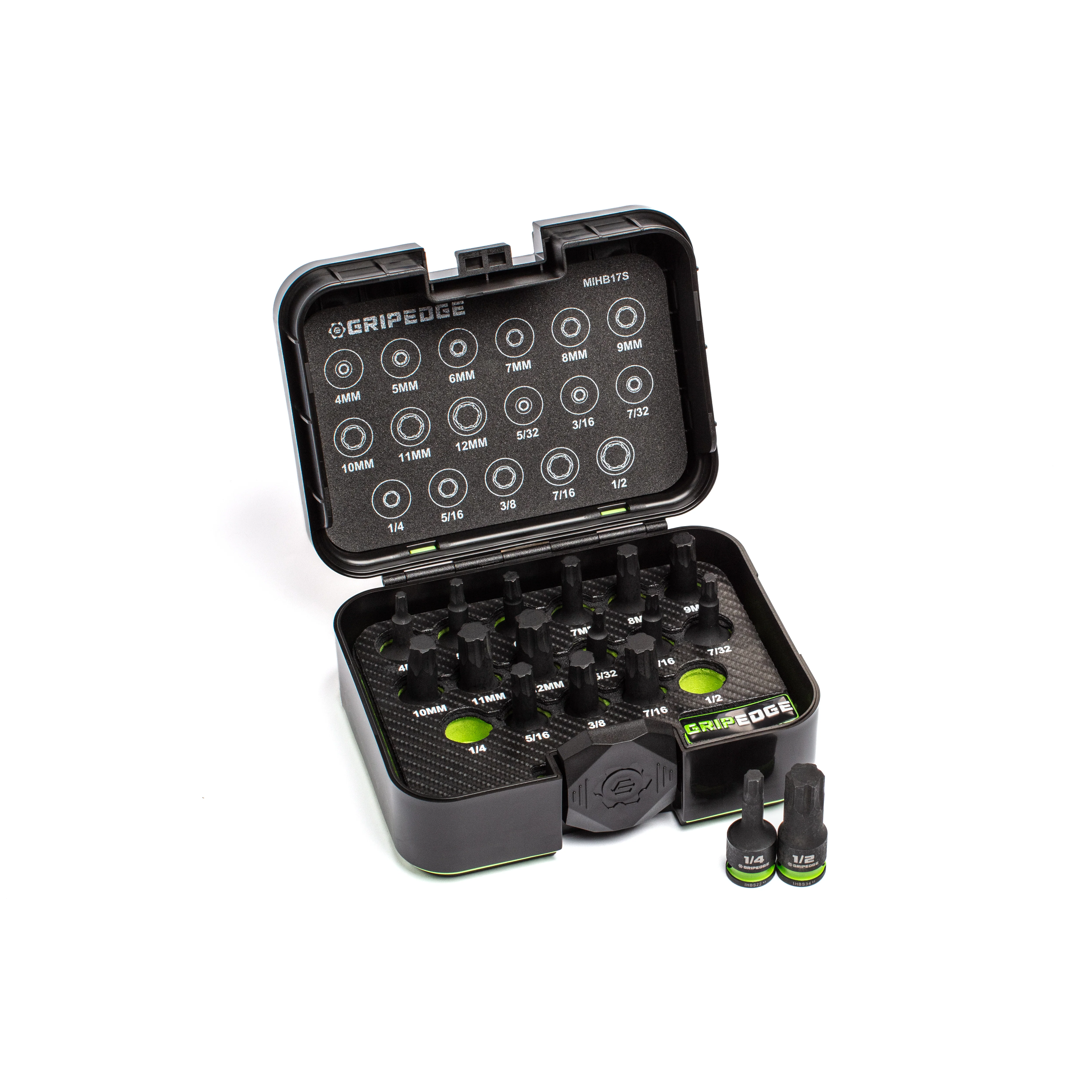 GripEdge | 17-PC RPT 3/8'' Drive Standard Metric & SAE Impact Hex Driver Set - Image 3
