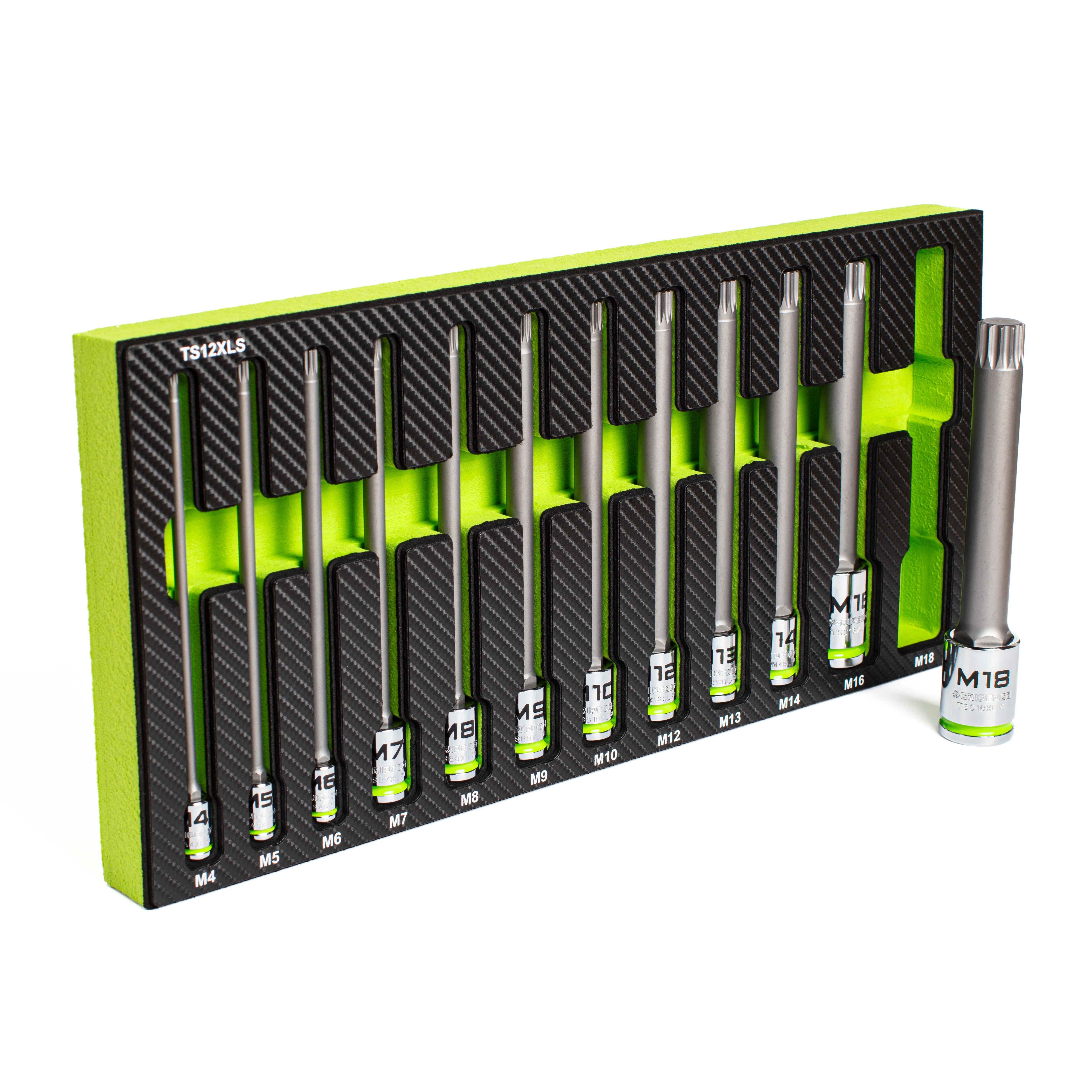GripEdge | 12-PC 1/4, 3/8 & 1/2" Drive Extra-Long Triple Square Bit Socket Set - Image 3