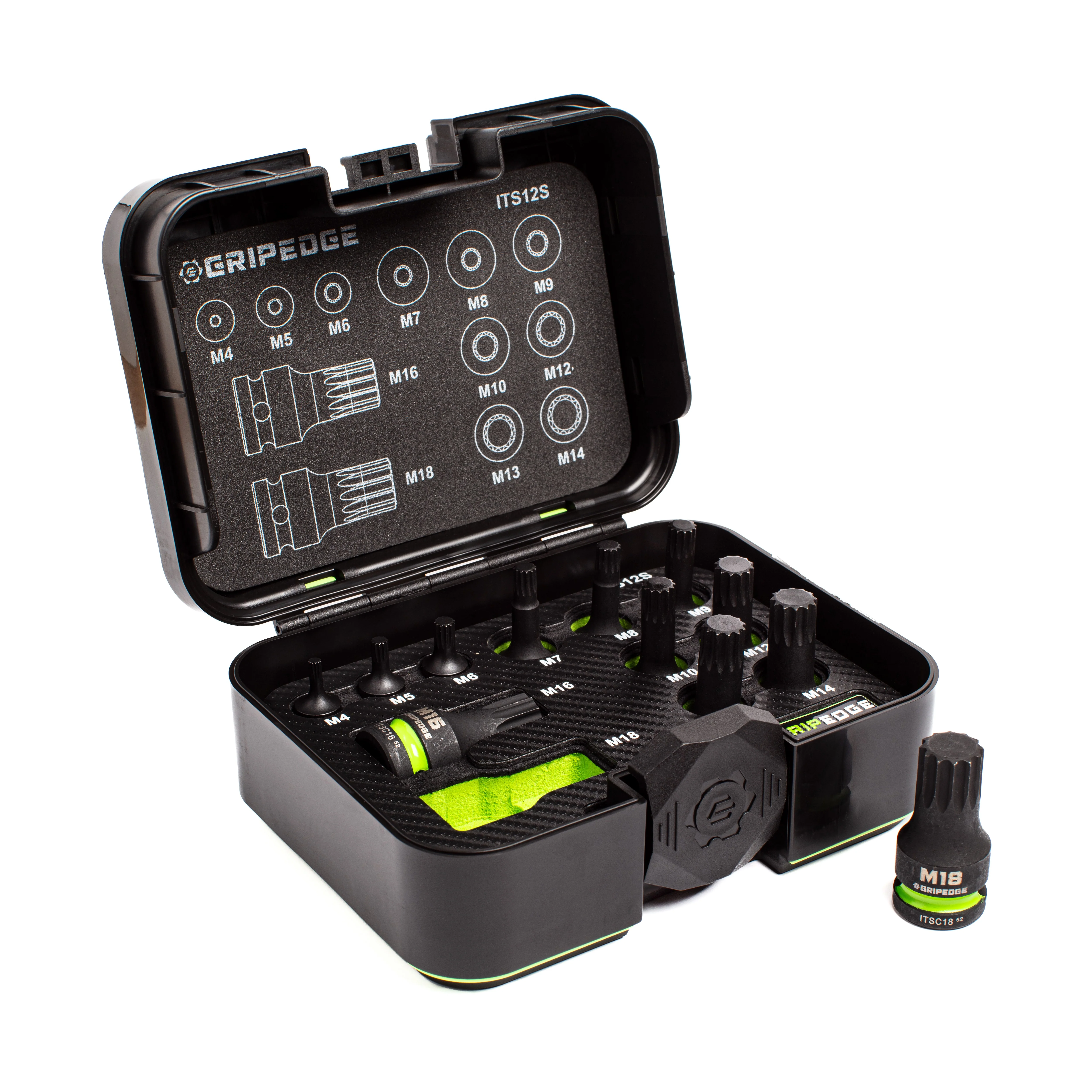 GripEdge | 12-PC RPT 1/4, 3/8 & 1/2" Drive Standard Impact Triple Square Driver Set - Image 3