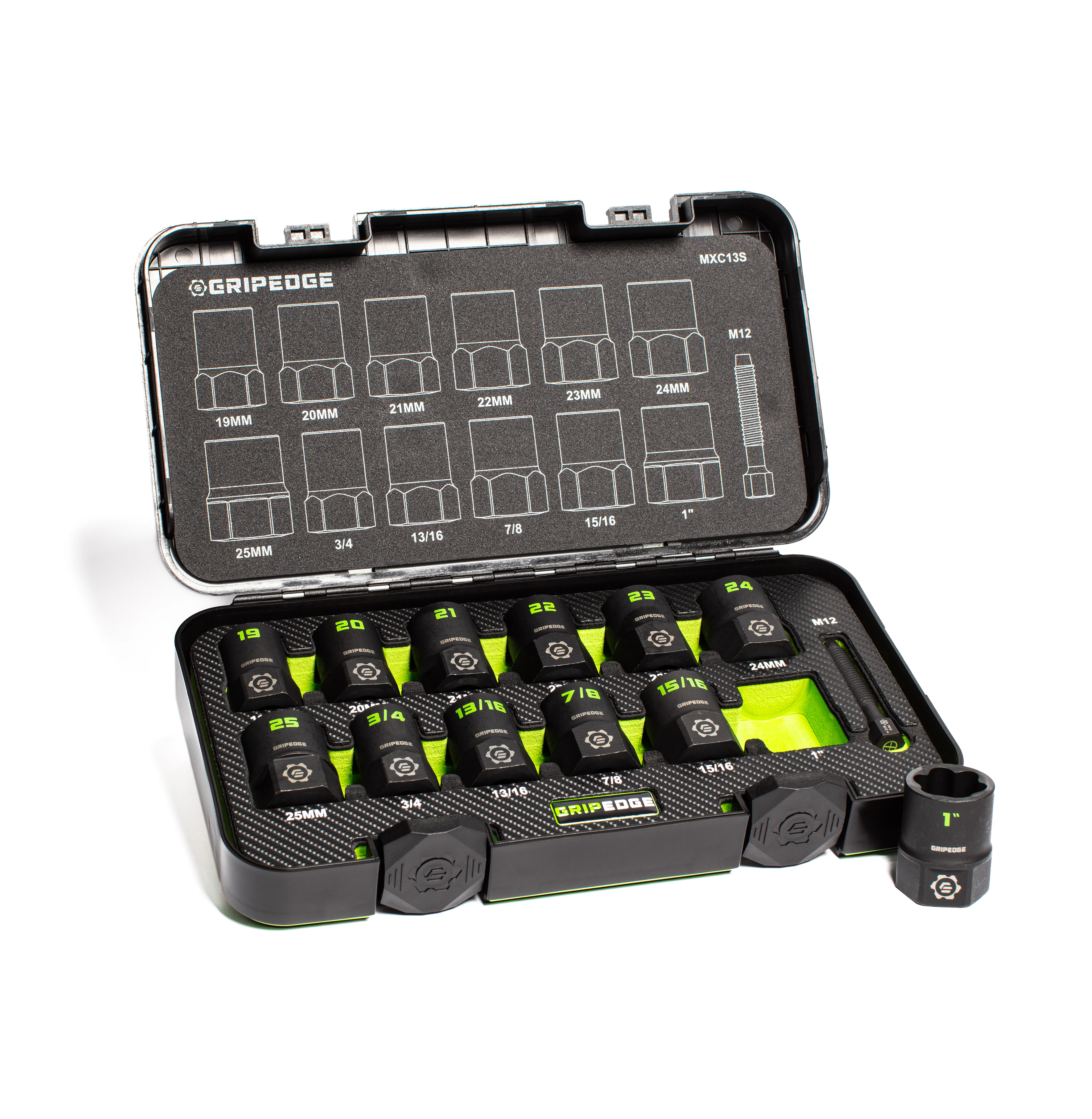 GripEdge | 13-PC G-FORS 1/2" Drive Metric & SAE Master Socket Extractor Set - Image 3
