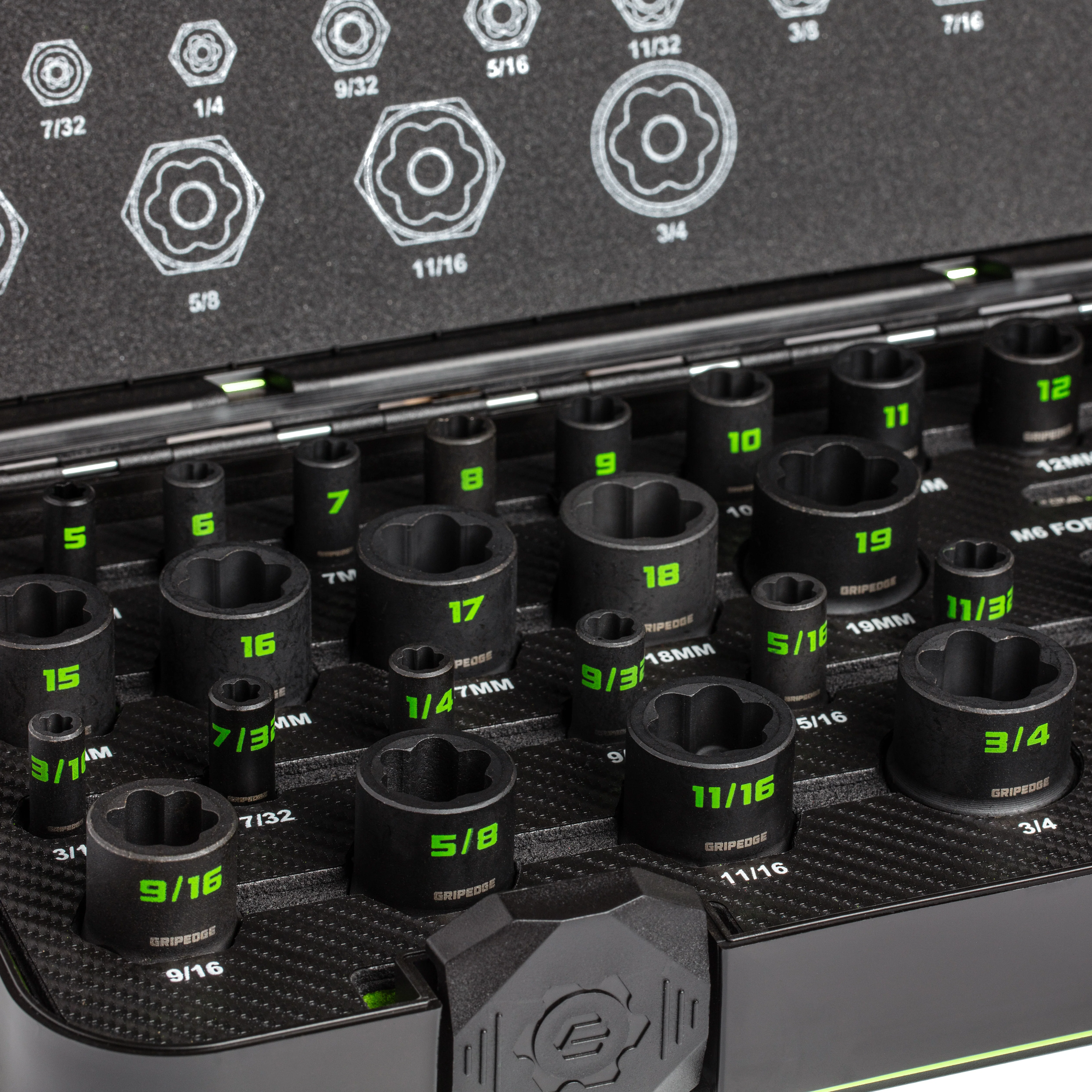 GripEdge | 32-PC 1/4" & 3/8" Drive Metric & SAE Master Socket Extractor Set - Image 5