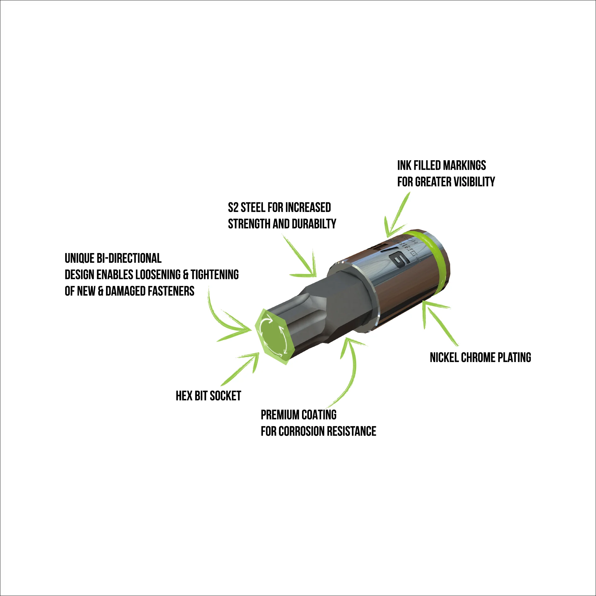 RPT Hex Driver Set - 6-PC 1/2’’ Drive SAE - Image 5