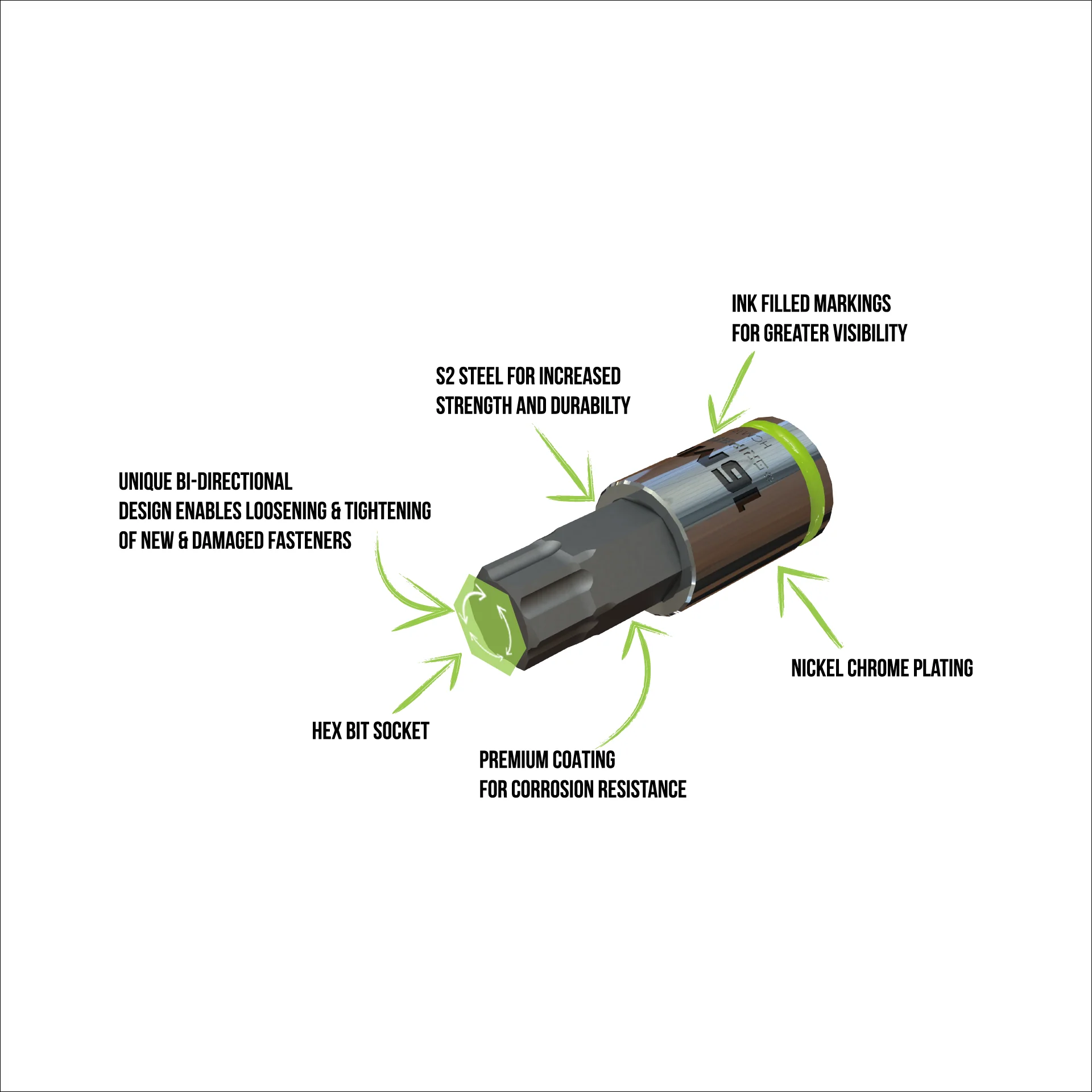 RPT Hex Driver Set - 8-Pc 1/2’’ Drive Metric - Image 5