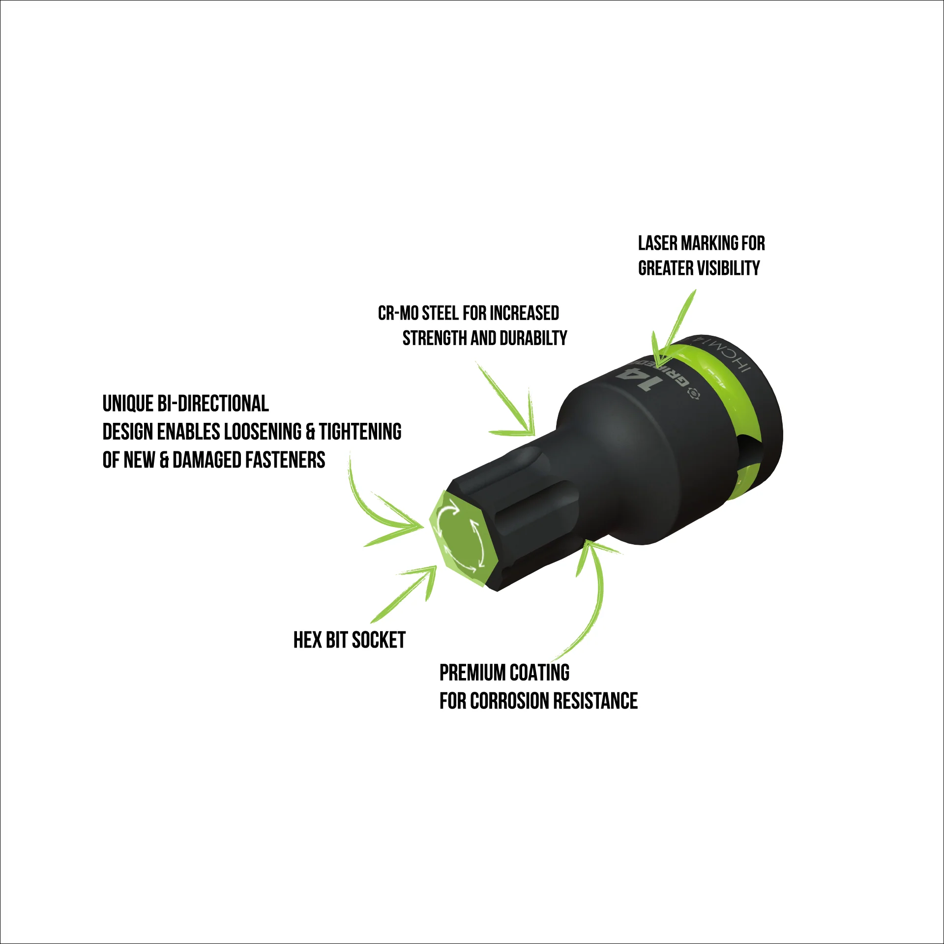 RPT Impact Hex Driver Set - 7-Pc 1/2’’ Drive Short Metric - Image 5